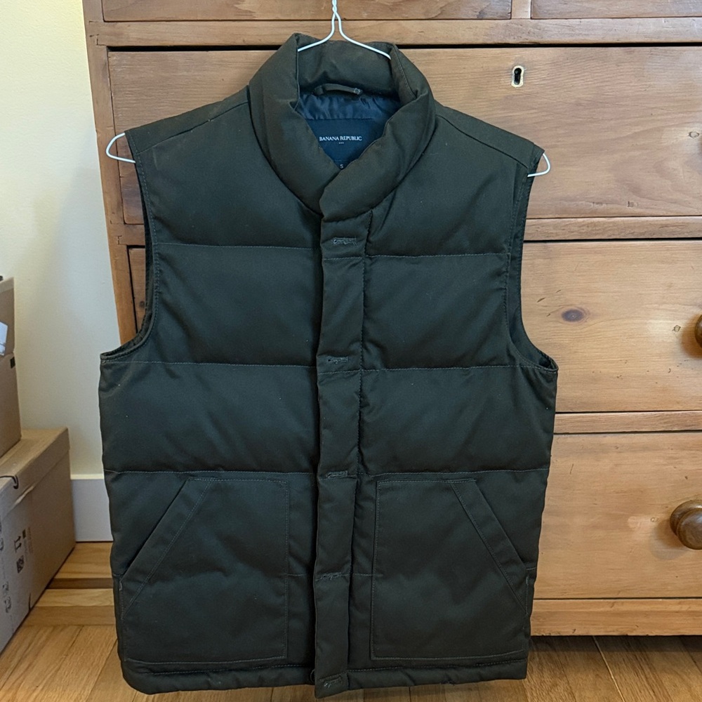 Banana Republic Dark Green Quilted Vest
